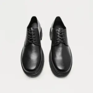 Leather Lace Up Shoes - Black