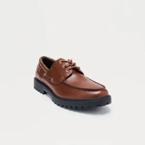 Lace Up Boat Shoes - Brown