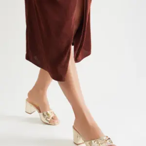 Zaire Metallic Heels - Gold